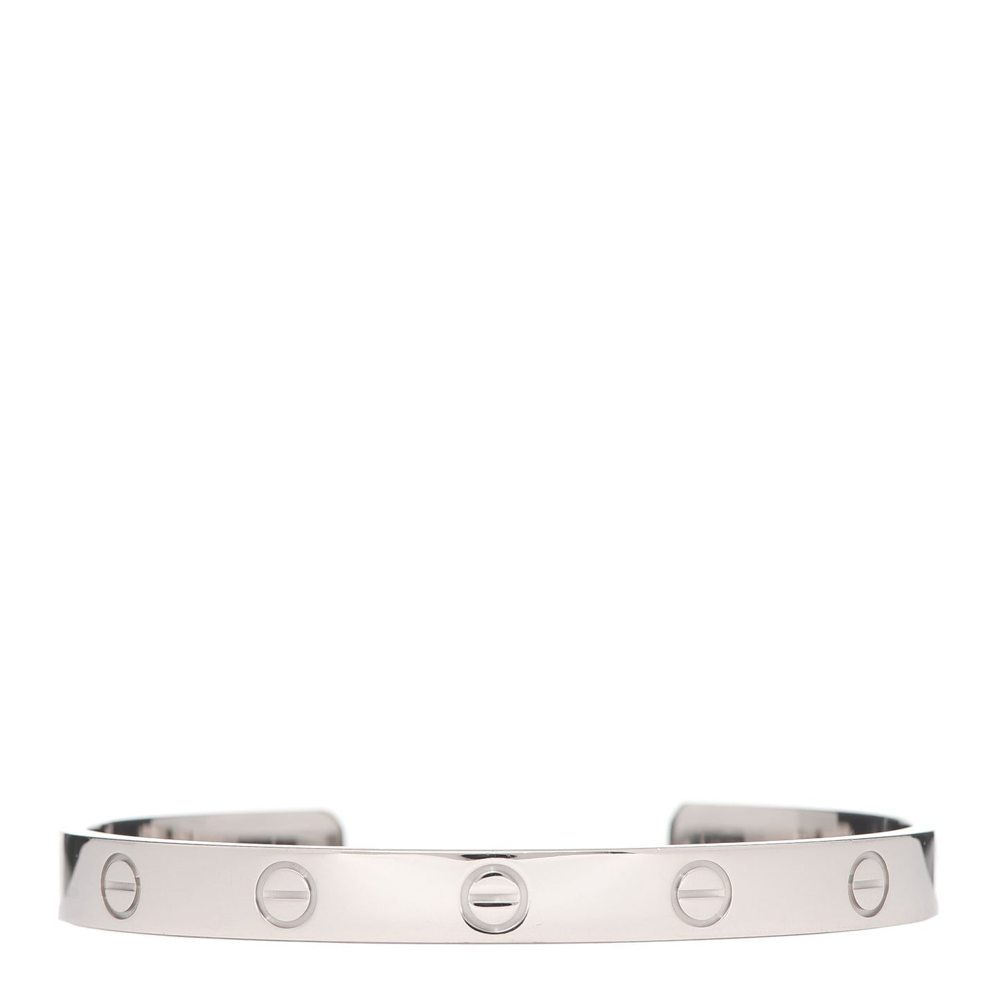 18K White Gold LOVE Cuff Bracelet 17