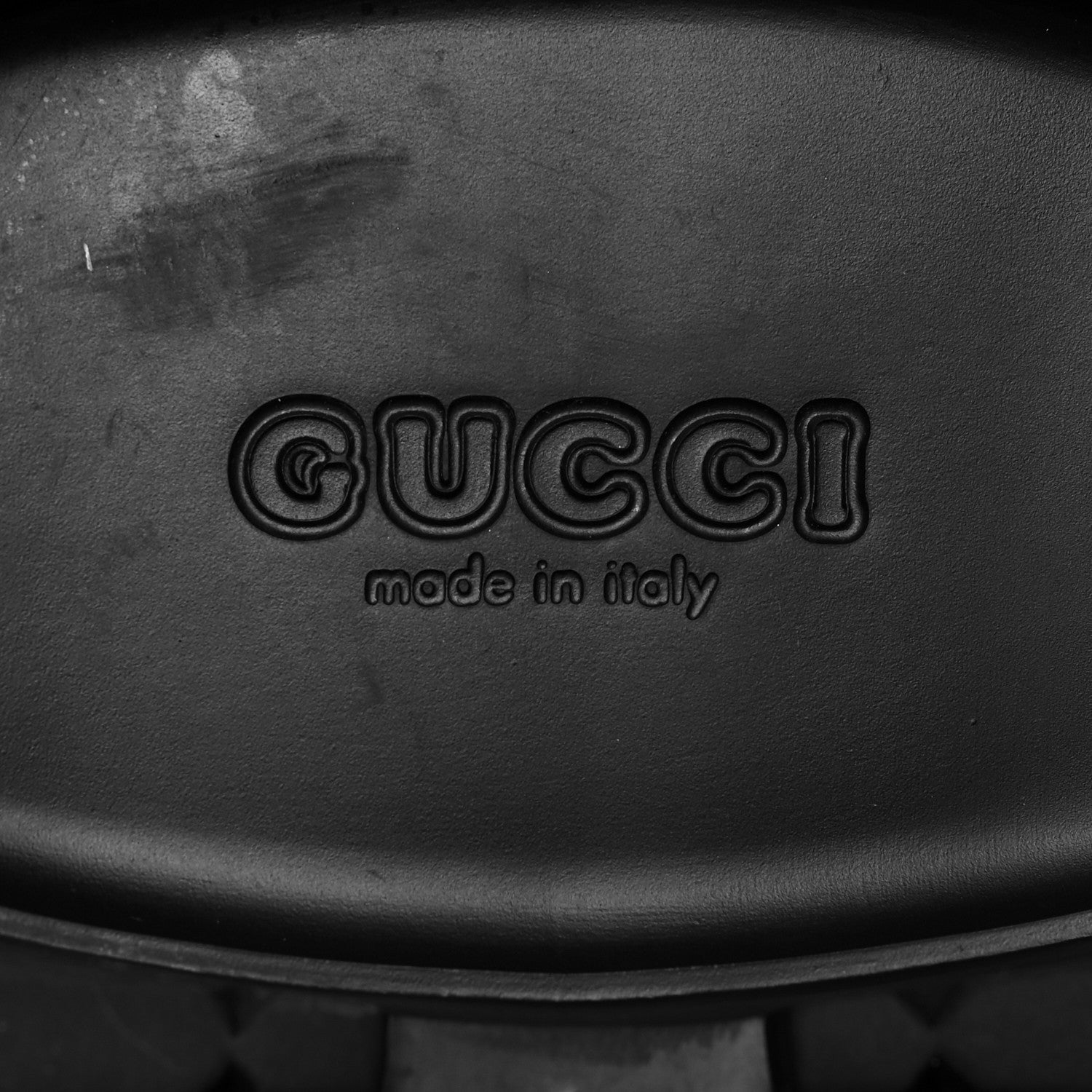 Gucci Rubber GG Monogram Perforated Elea Platform 55mm Lug Sole Sandals 40 Black 7 of 10