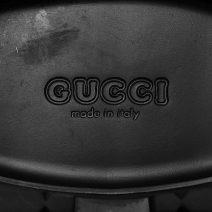 Gucci Rubber GG Monogram Perforated Elea Platform 55mm Lug Sole Sandals 40 Black 7 of 10