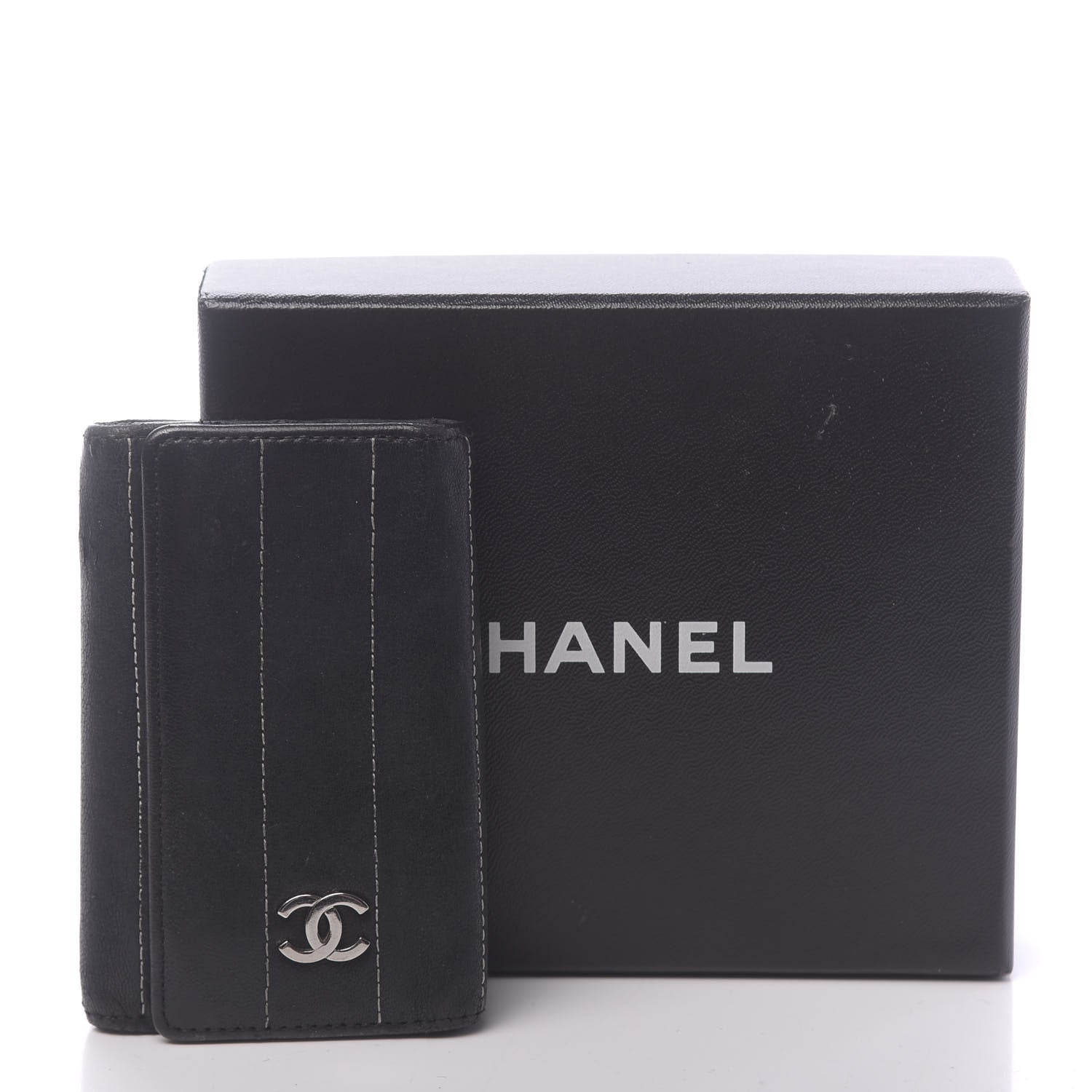 Chanel Lambskin Vertical Quilted 6 Key Holder Black 13 of 13