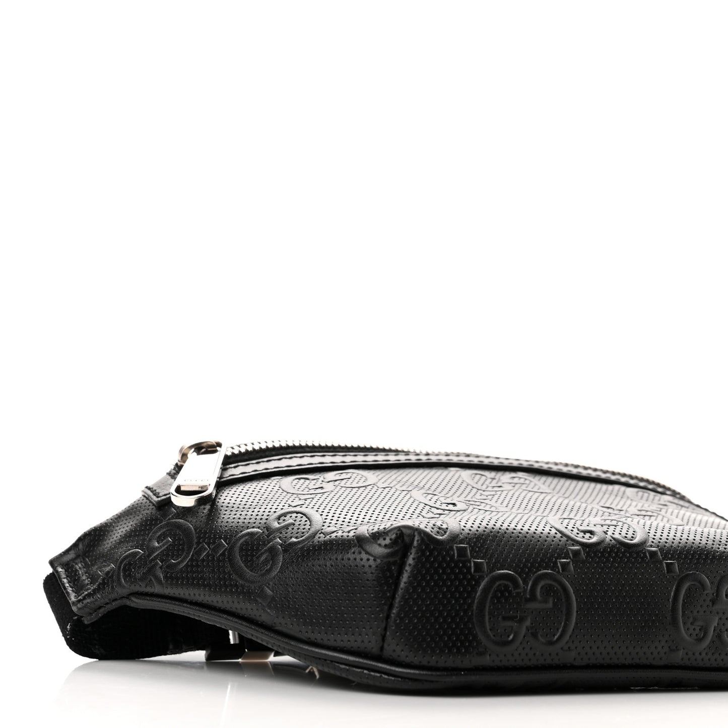 Calfskin GG Tennis Embossed Belt Bag Black