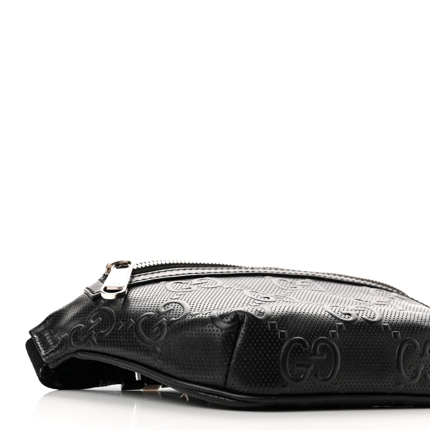 Gucci Calfskin GG Tennis Embossed Belt Bag Black 9 of 10