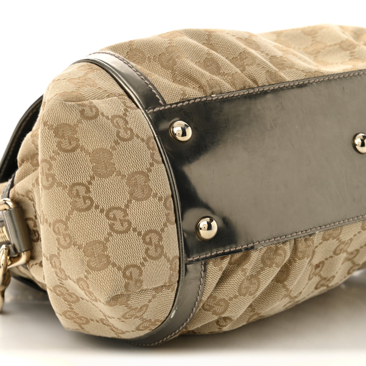 Monogram Large Pop Bamboo Top Handle Tote Pewter