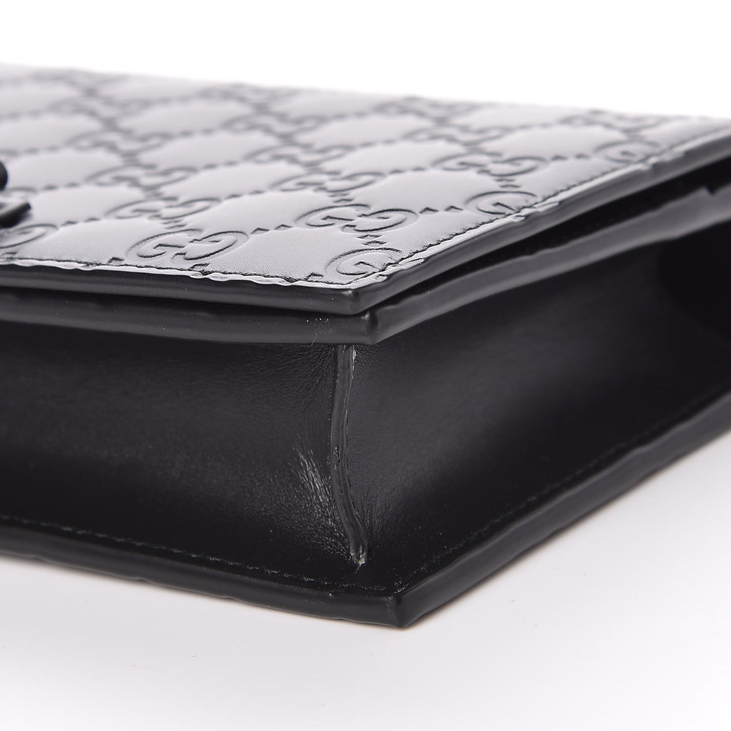 Guccissima Signature Bowy Chain Wallet Black