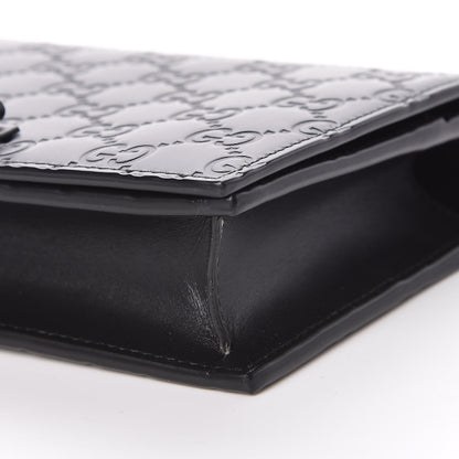 Gucci Guccissima Signature Bowy Chain Wallet Black 8 of 9