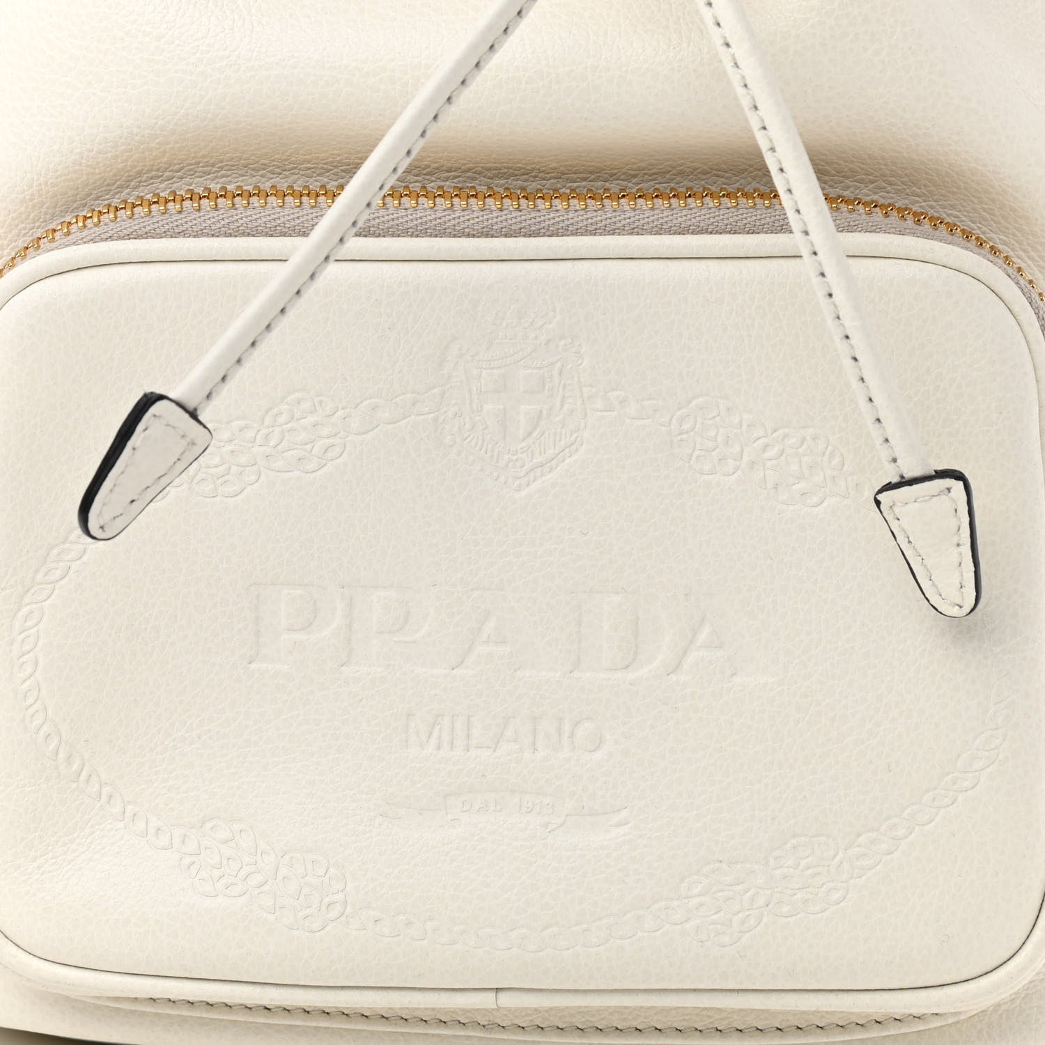 Prada Glace Calfskin Logo Mini Bucket Crossbody Bag White 9 of 11