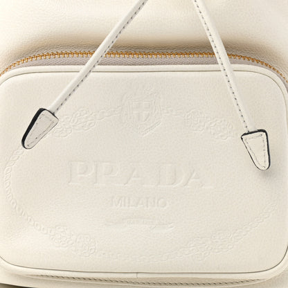 Prada Glace Calfskin Logo Mini Bucket Crossbody Bag White 9 of 11