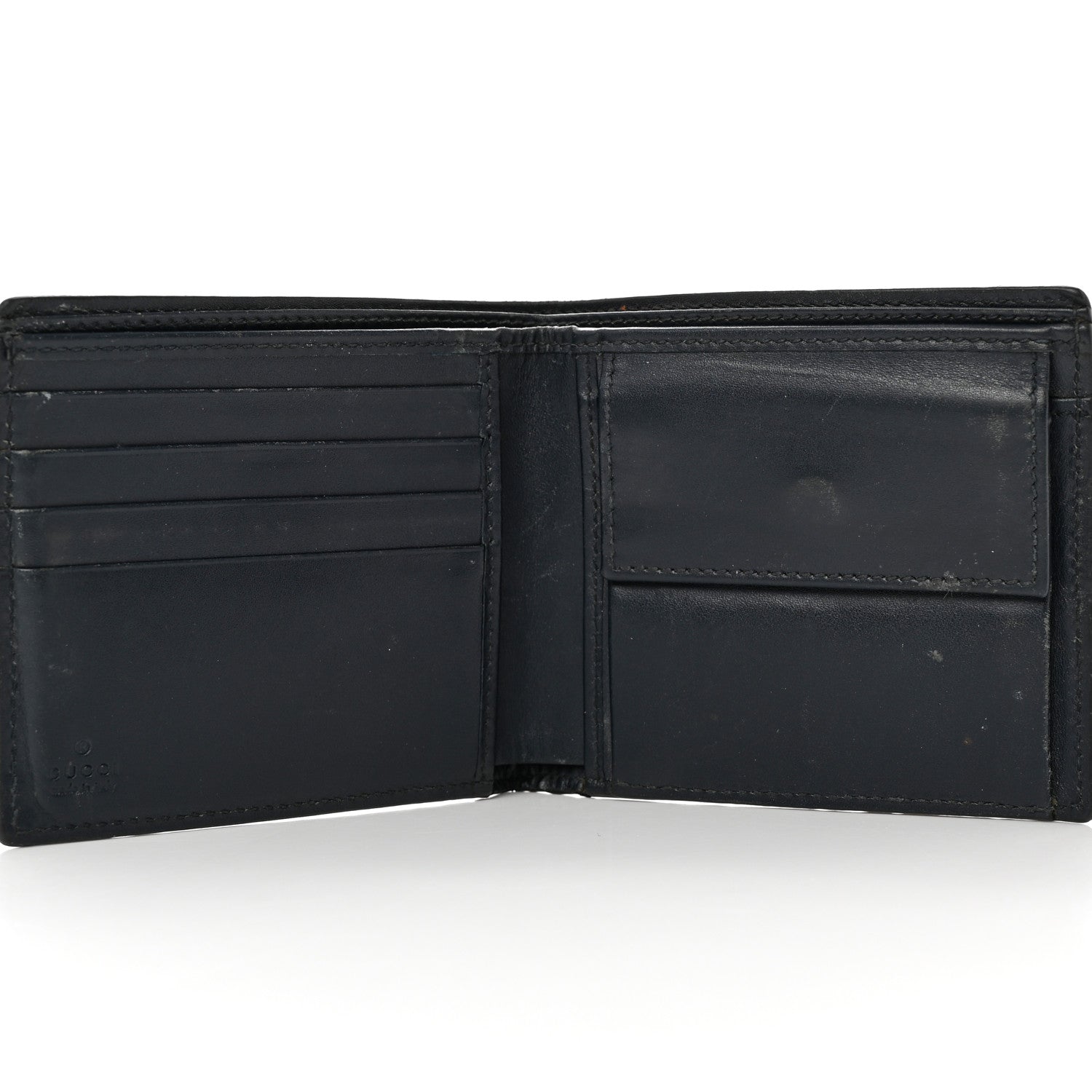 Gucci Guccissima Signature Web New Web Bi-Fold Coin Wallet Black 5 of 12