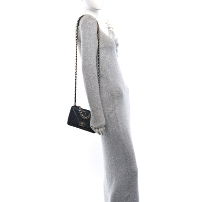 Chanel Lambskin Quilted Chanel 19 Wallet On Chain WOC Dark Grey 2 of 10
