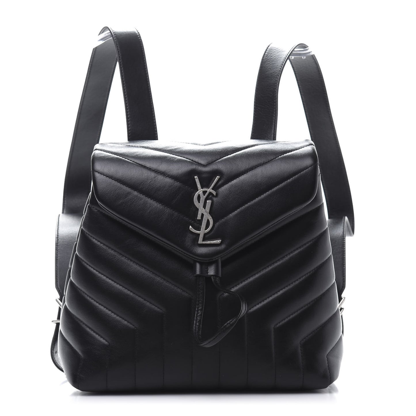 Calfskin Y Quilted Monogram Small Loulou Backpack Black