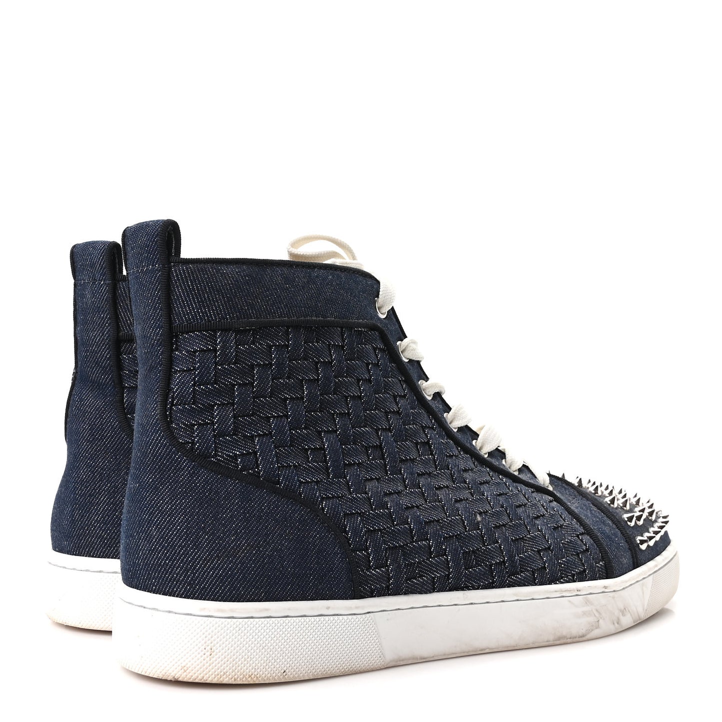 Denim Woven Lou Spikes Flat Sneakers 44.5 Blue