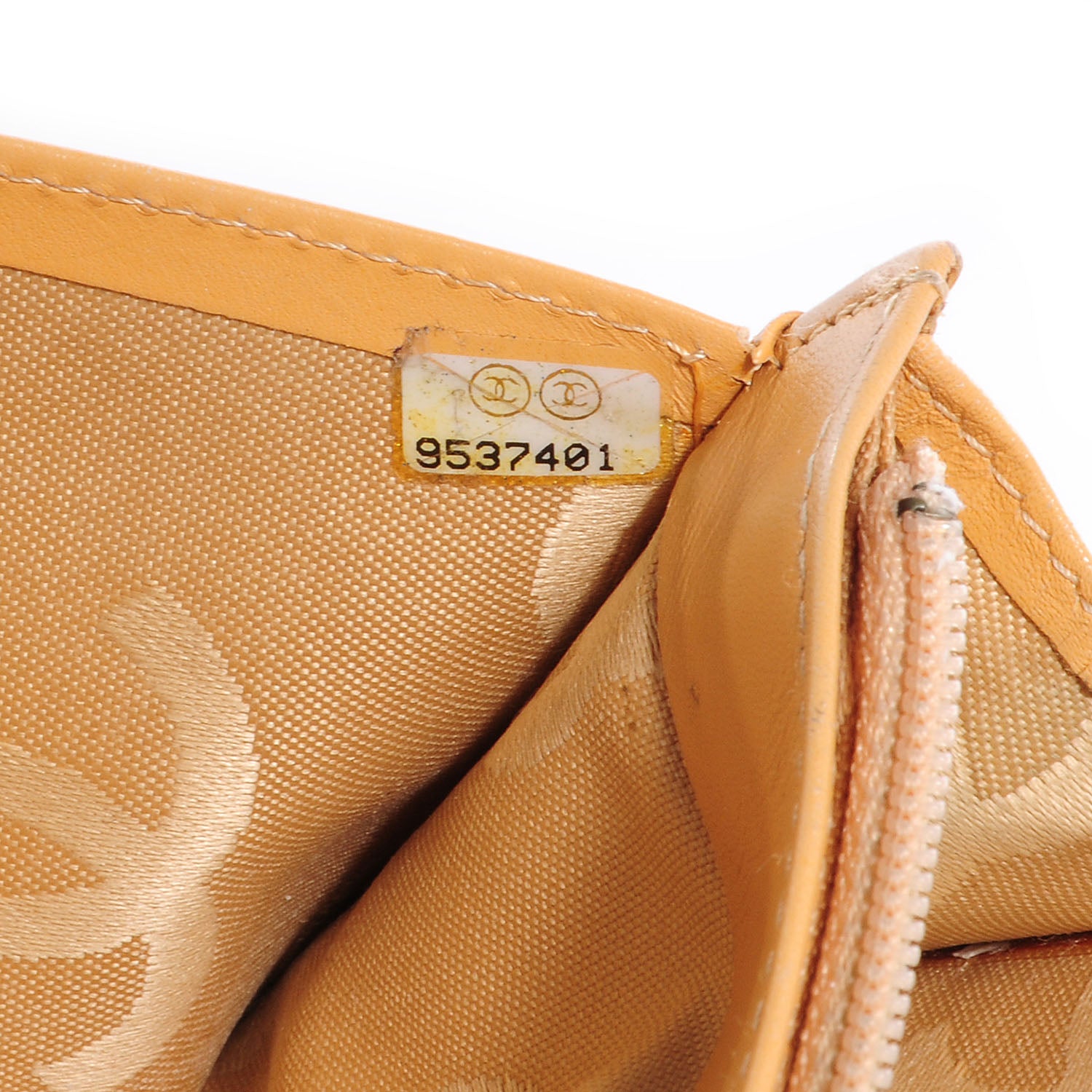 Chanel Calfskin Quilted Cambon Yen Wallet Beige Black 8 of 8