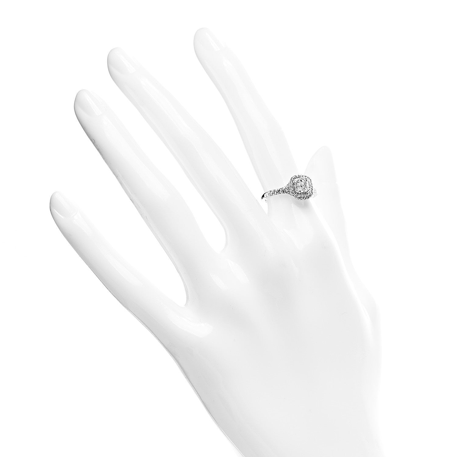 Tiffany Platinum Diamond .30ct Soleste Cushion Cut Double Halo Engagement Ring 49 4.75 2 of 6