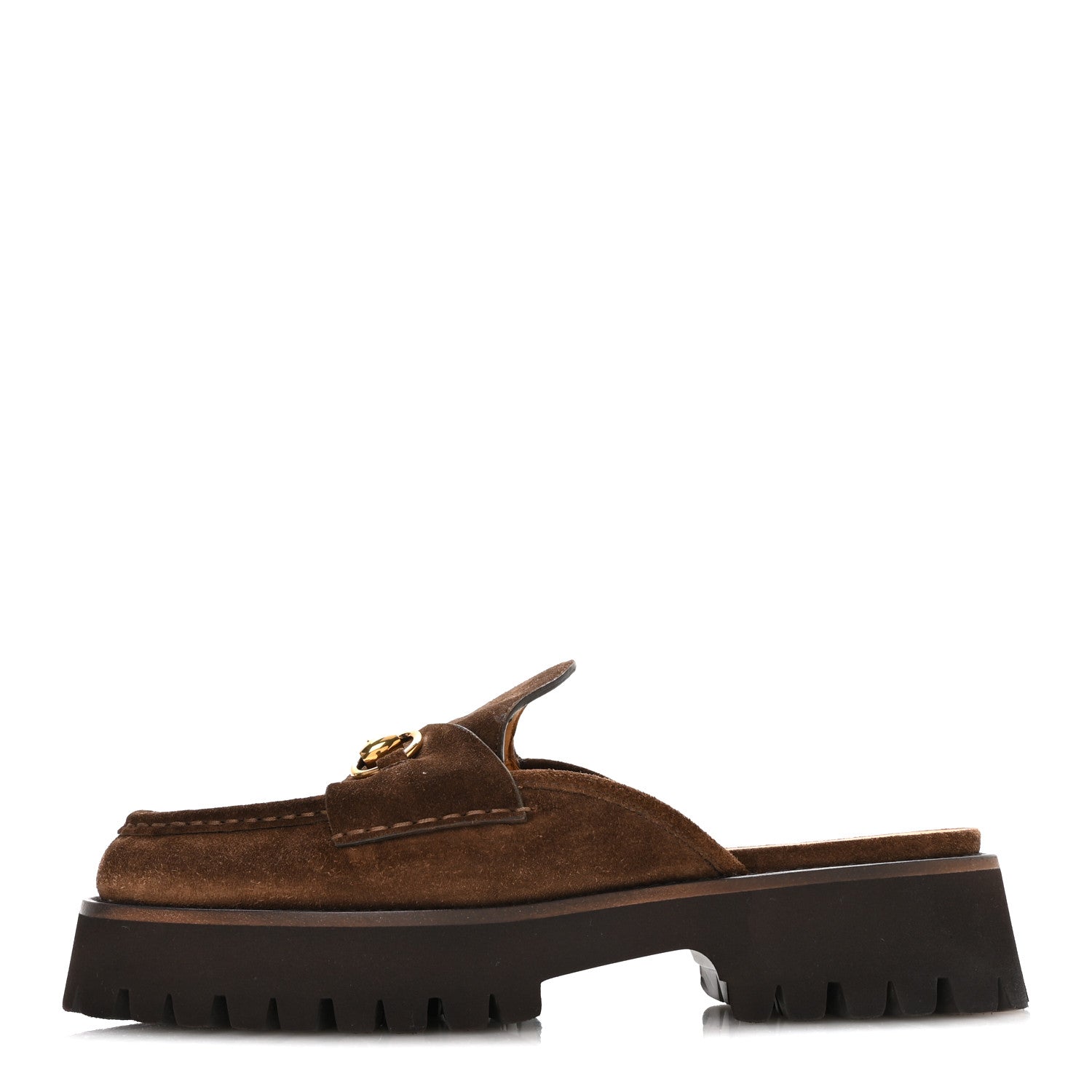 Gucci Suede Horsebit Platform Mules 40 Washed Brown 1 of 8