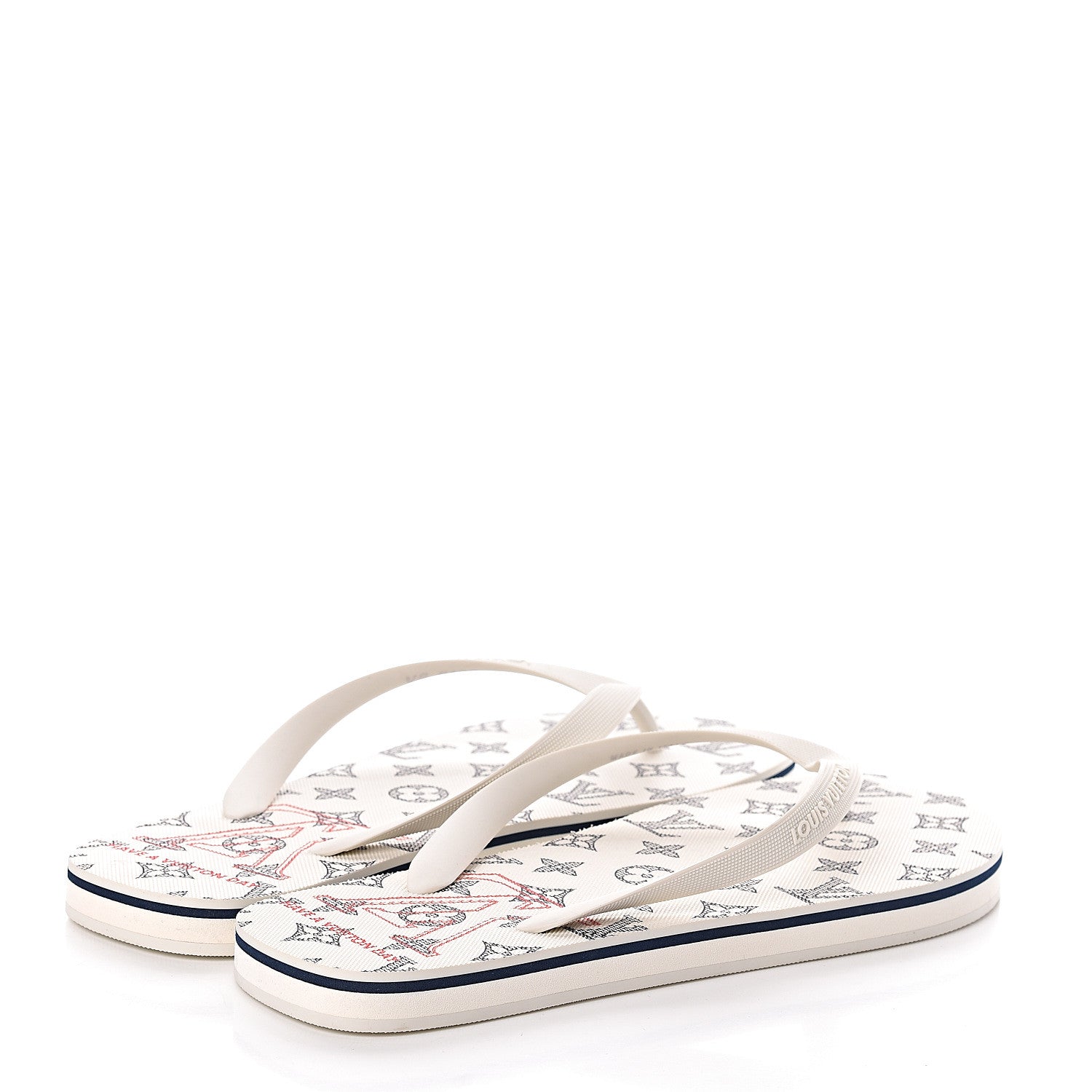 Louis Vuitton Rubber Mens Molitor Thong Sandals 9 White 4 of 6