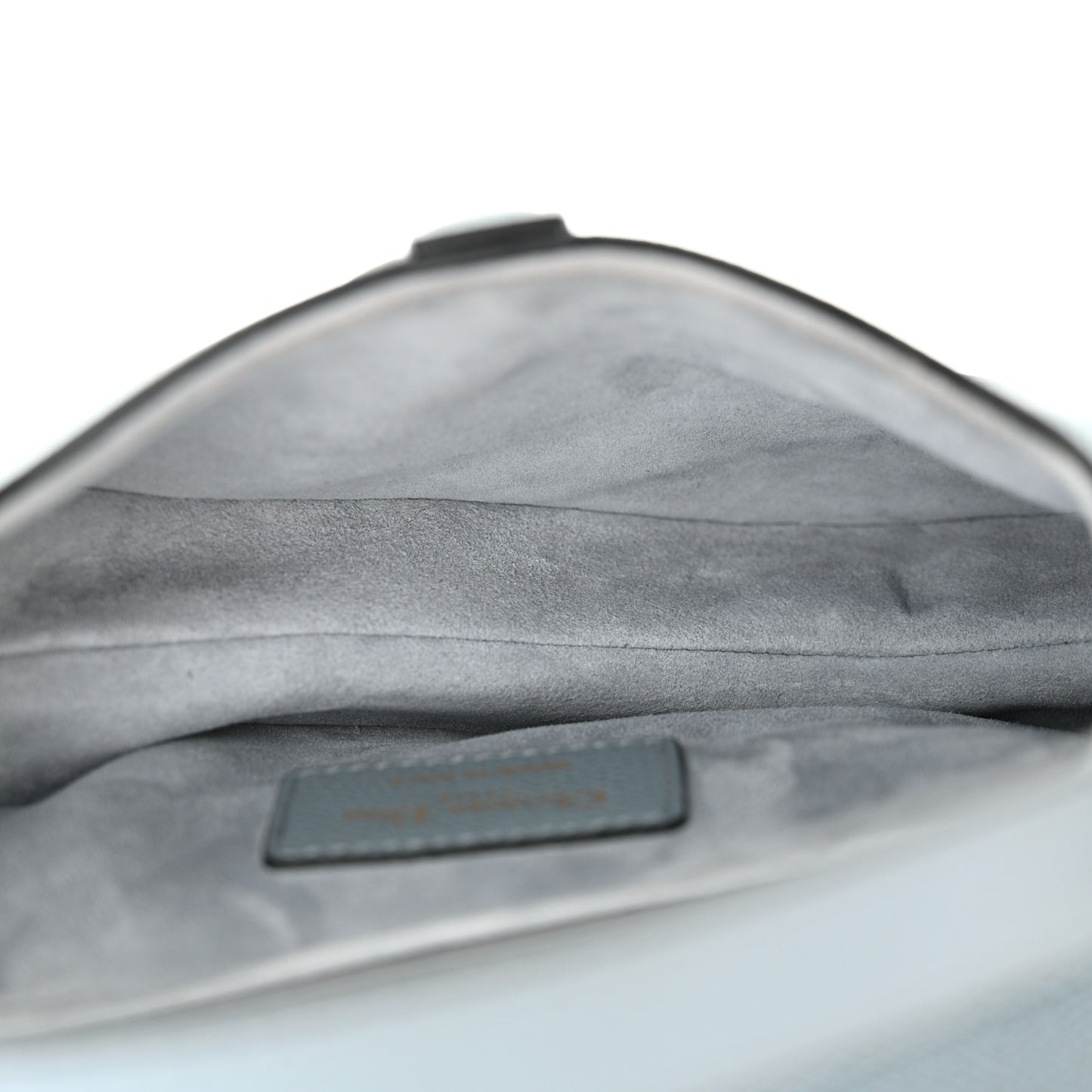 Grained Calfskin Mini Saddle Bag Sky Blue