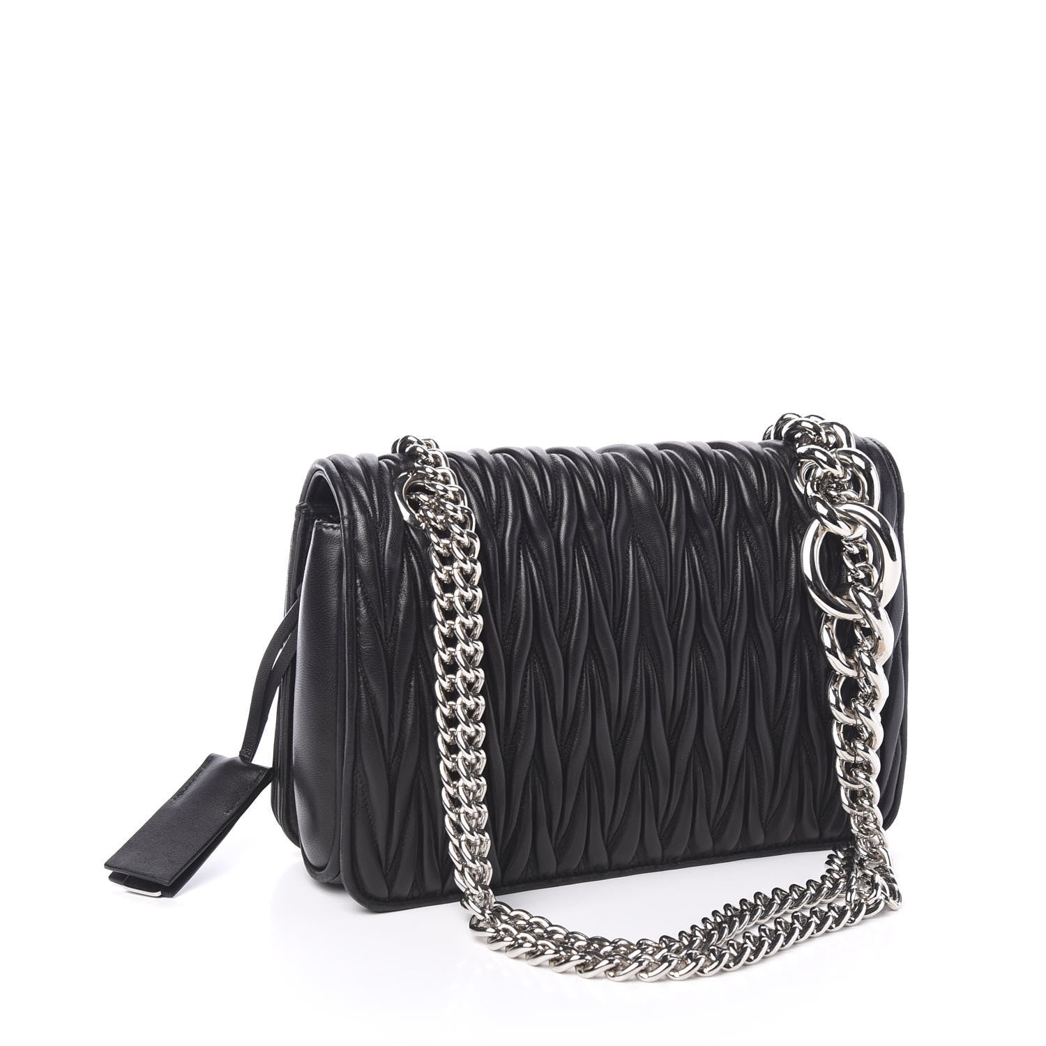 Miu Miu Nappa Matelasse Club Shoulder Bag Black 2 of 8