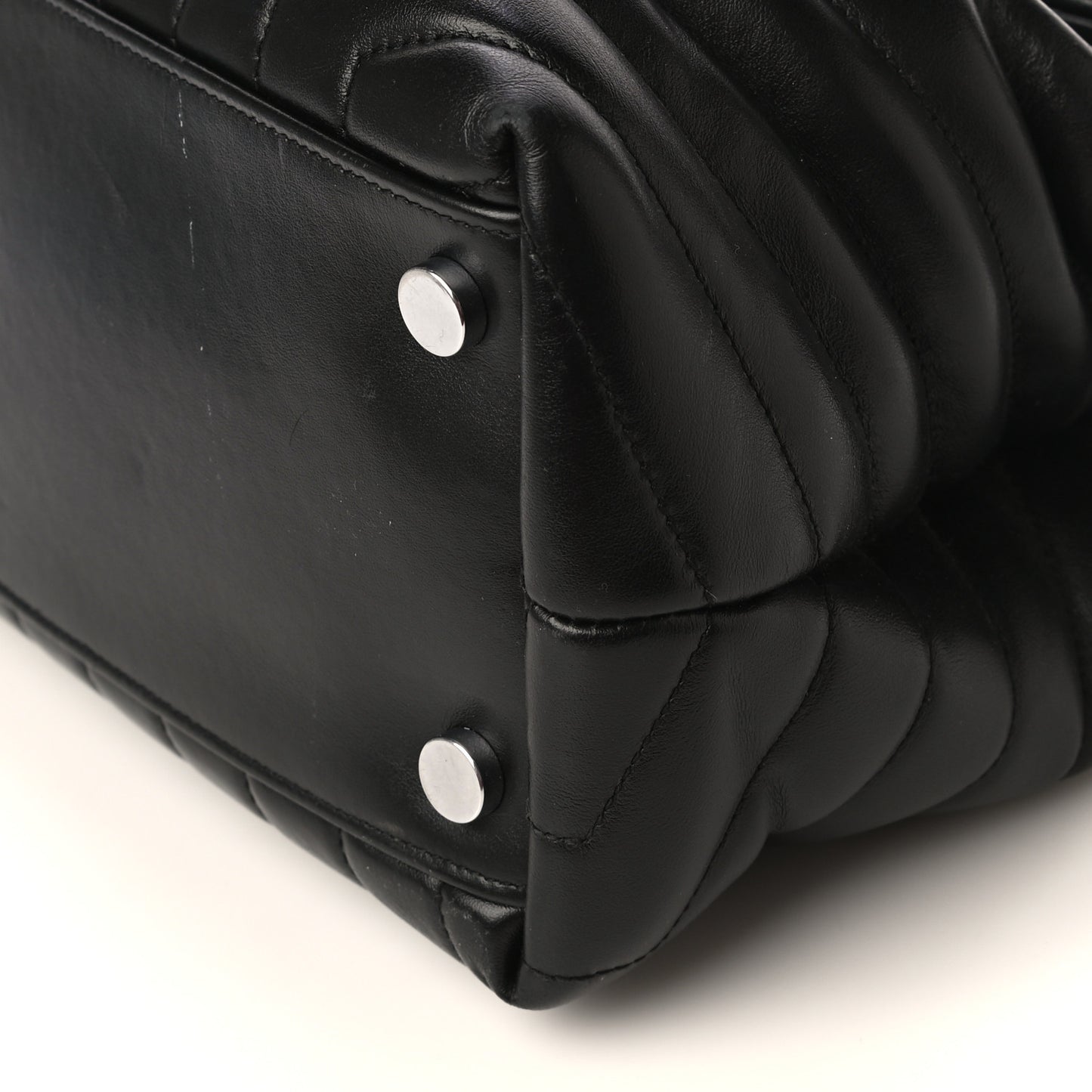 Calfskin Y Quilted Monogram Large Loulou Chain Satchel Black