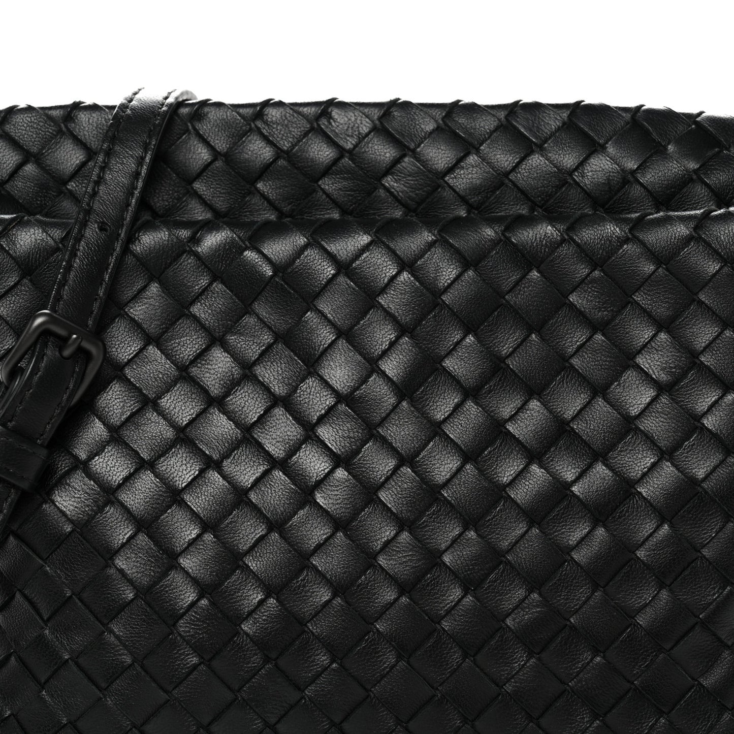 Nappa Intrecciato Crossbody Messenger Black
