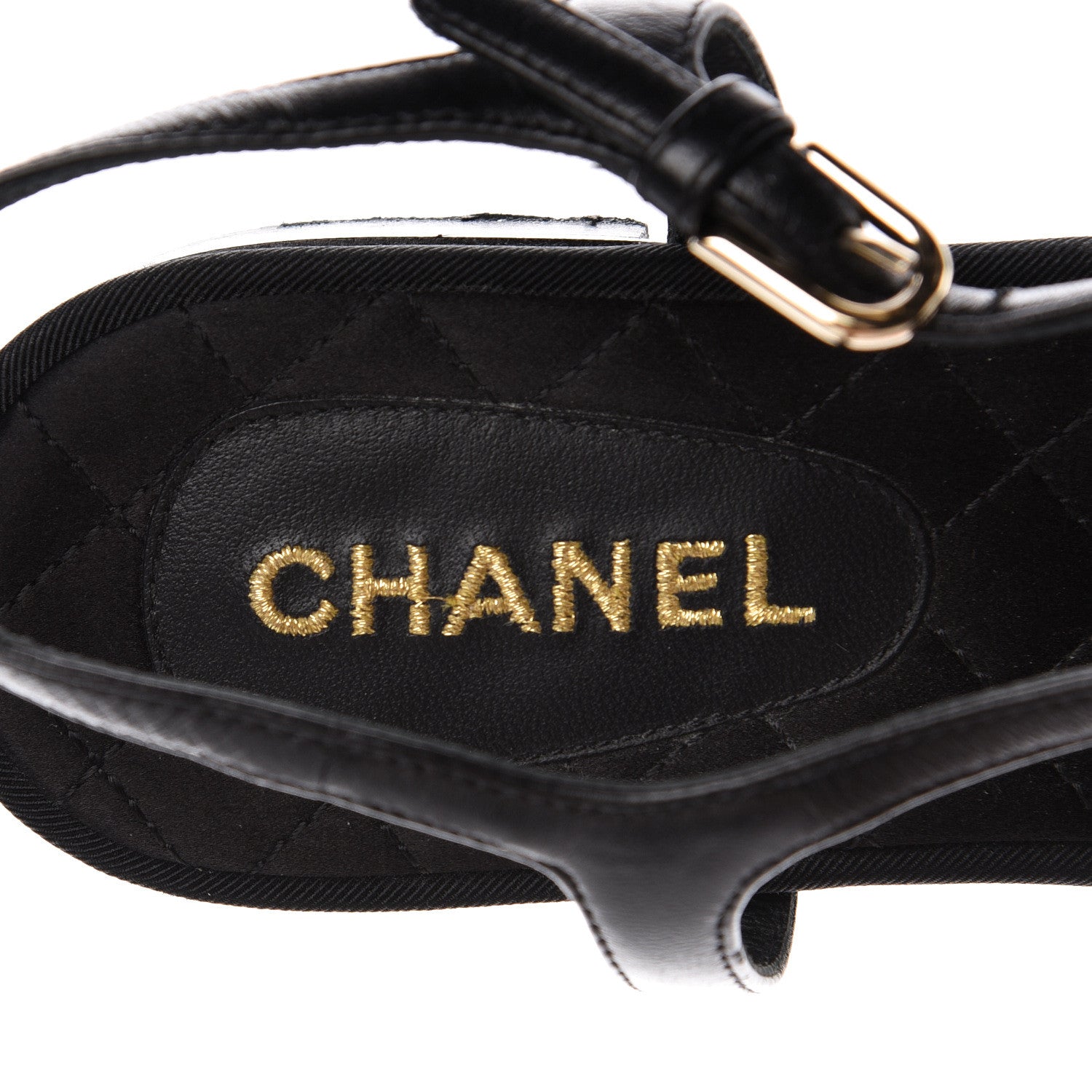 Chanel Lambskin Camellia Thong Sandals 38.5 Black 10 of 18