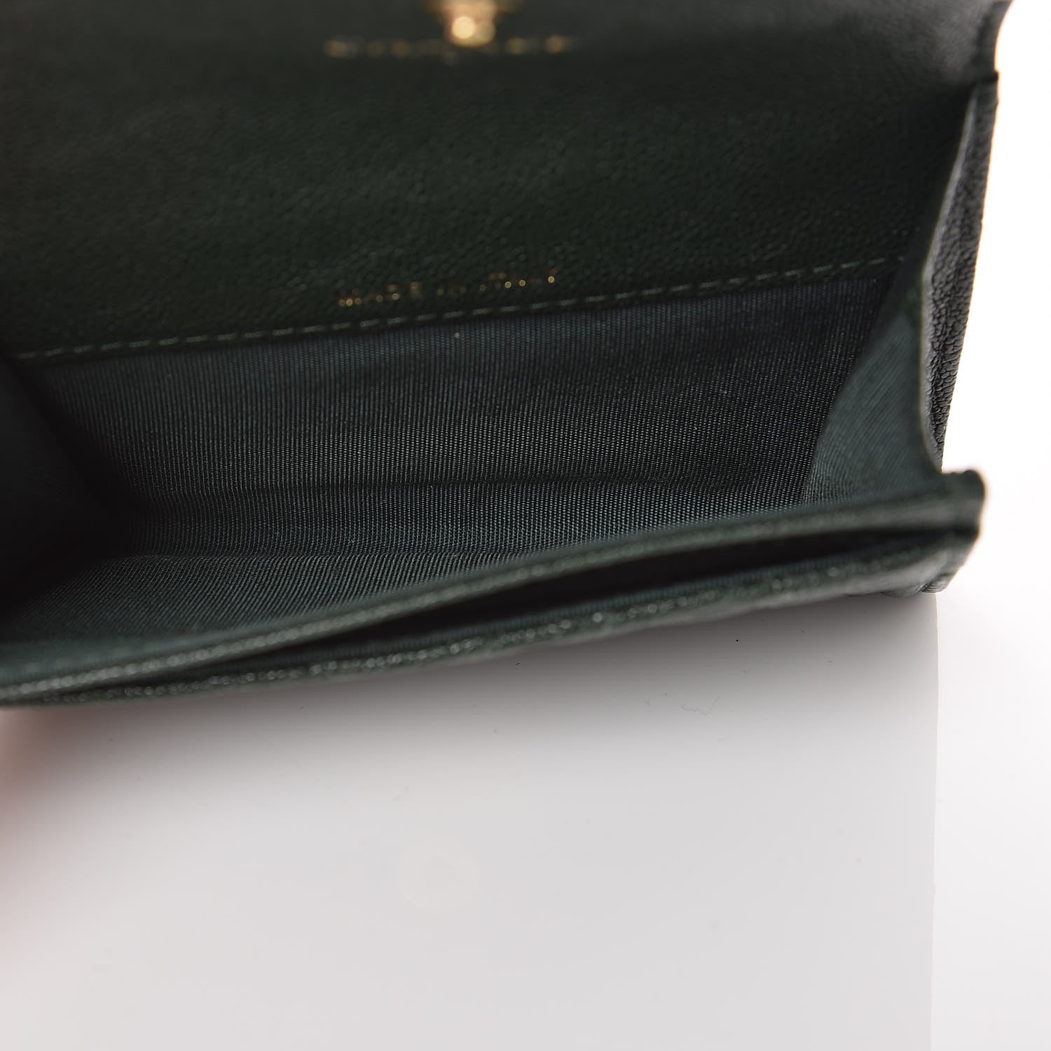 Chanel Caviar Chevron Quilted Boy Card Holder Wallet Green 5 of 9