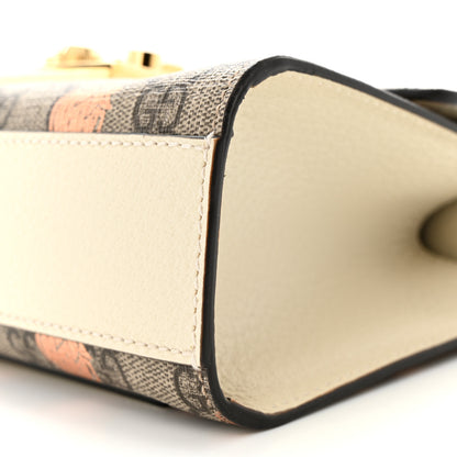 Gucci GG Supreme Monogram Berry Textured Dollar Calfskin Small Padlock Shoulder Bag Beige Ebony Light Copper Mystic White 10 of 10