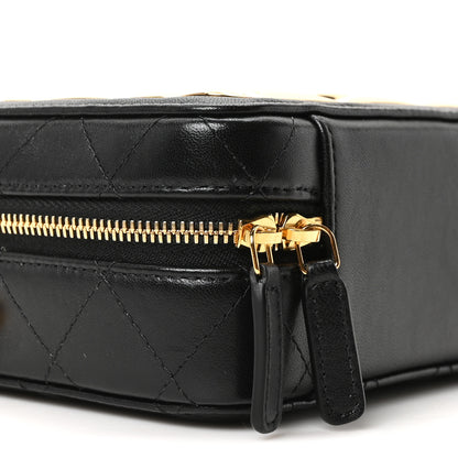 Chanel Lambskin Quilted Golden Plate Clutch With Chain Black 9 of 11