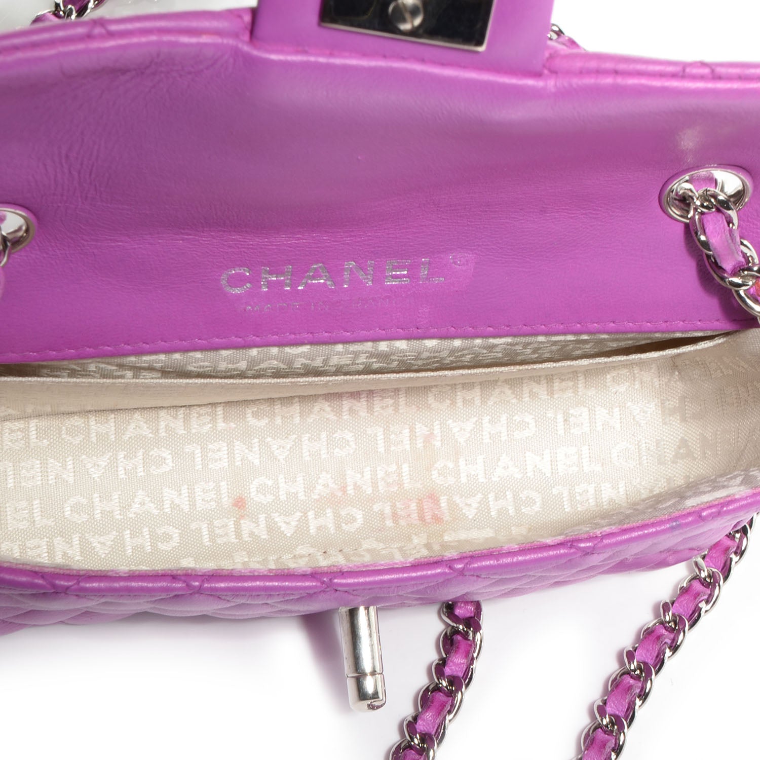 Chanel Lambskin Quilted Extra Mini Flap Fuchsia 6 of 9