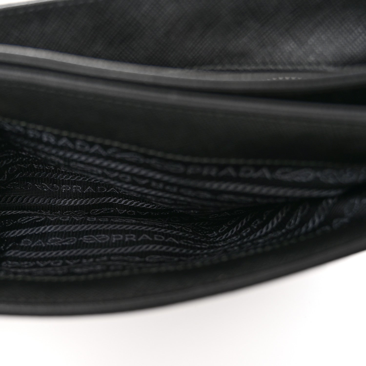 Prada Saffiano Tessuto Nylon Chain Shoulder Bag Black 7 of 13