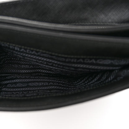Prada Saffiano Tessuto Nylon Chain Shoulder Bag Black 7 of 13