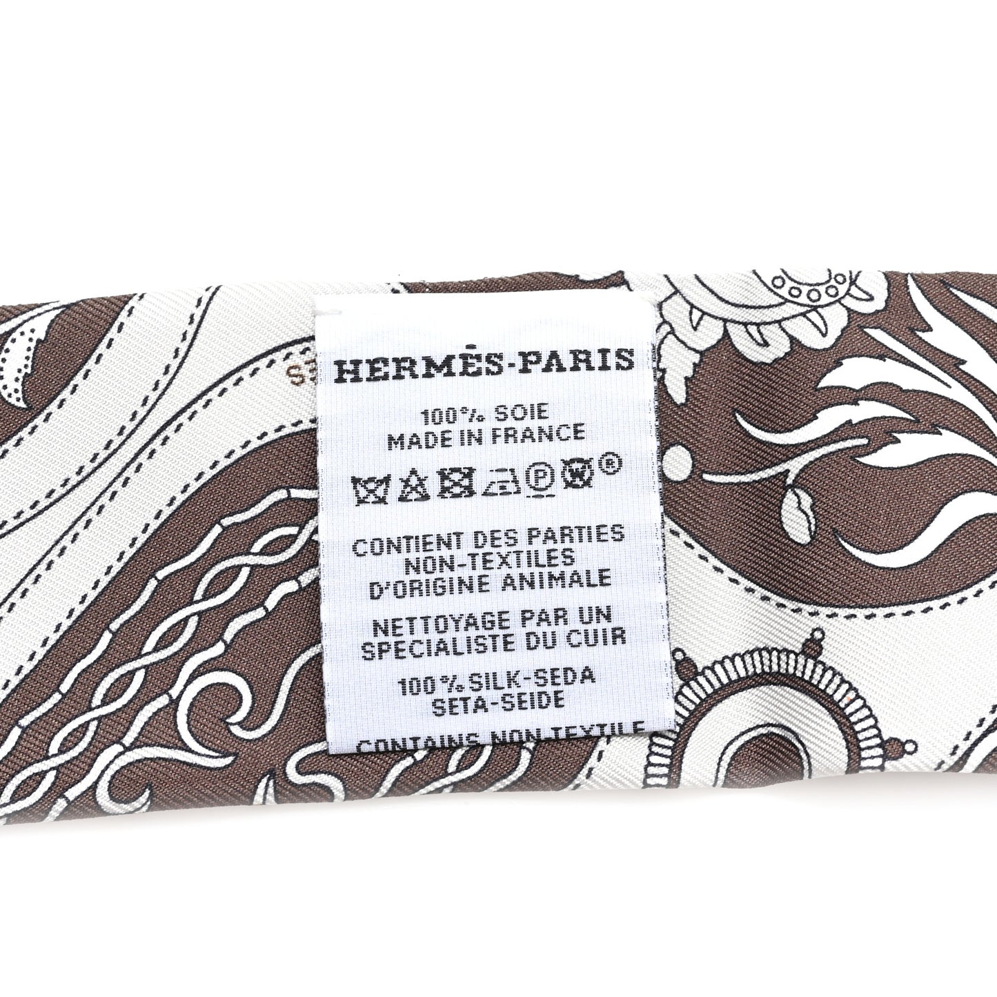 Silk Festival Des Amazones Bandana Fringed Twilly Craie Brun