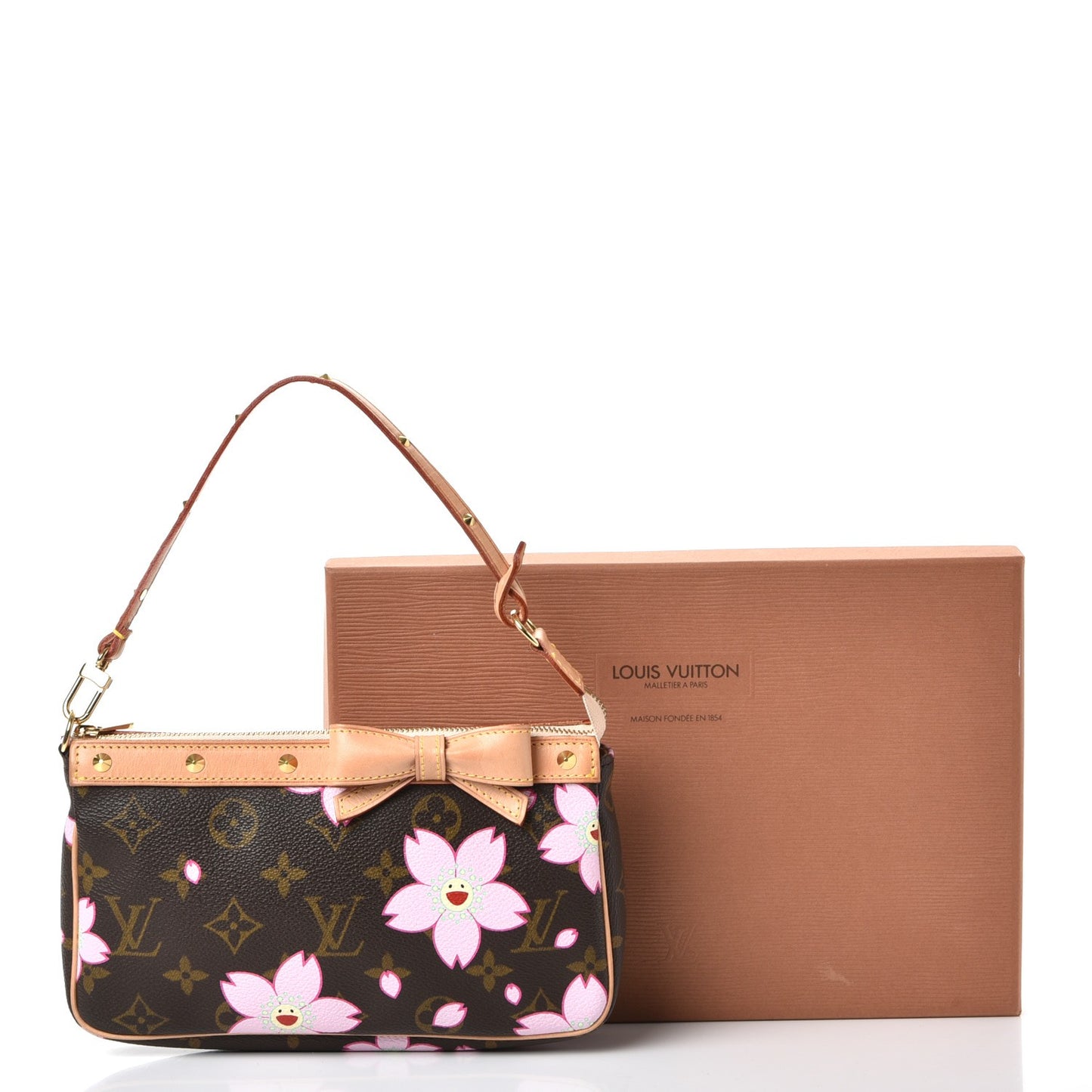 Monogram Cherry Blossom Pochette Accessories Brown