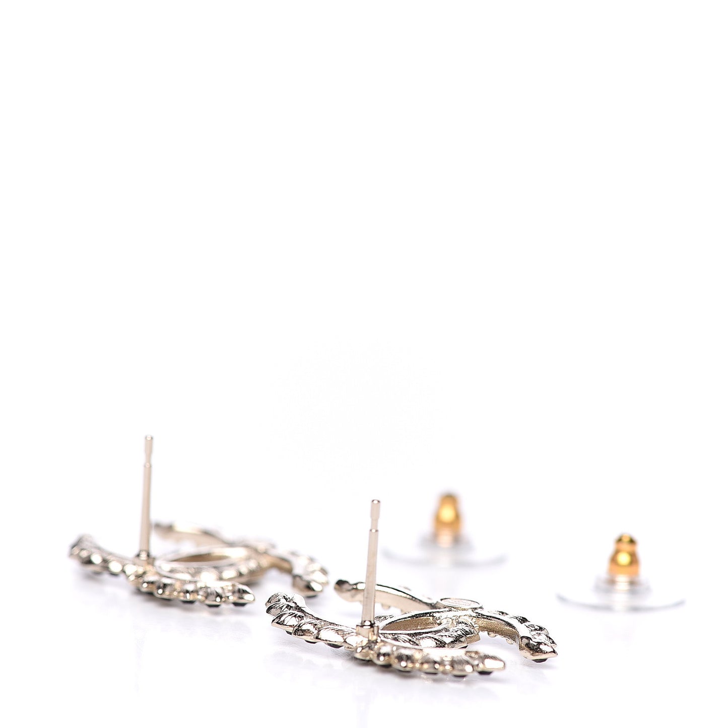 Strass Crystal CC Earrings Gold Black