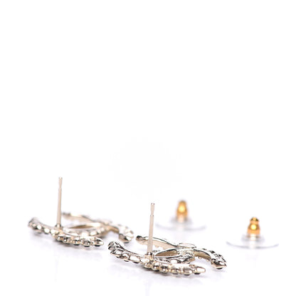 Chanel Strass Crystal CC Earrings Gold Black 3 of 5
