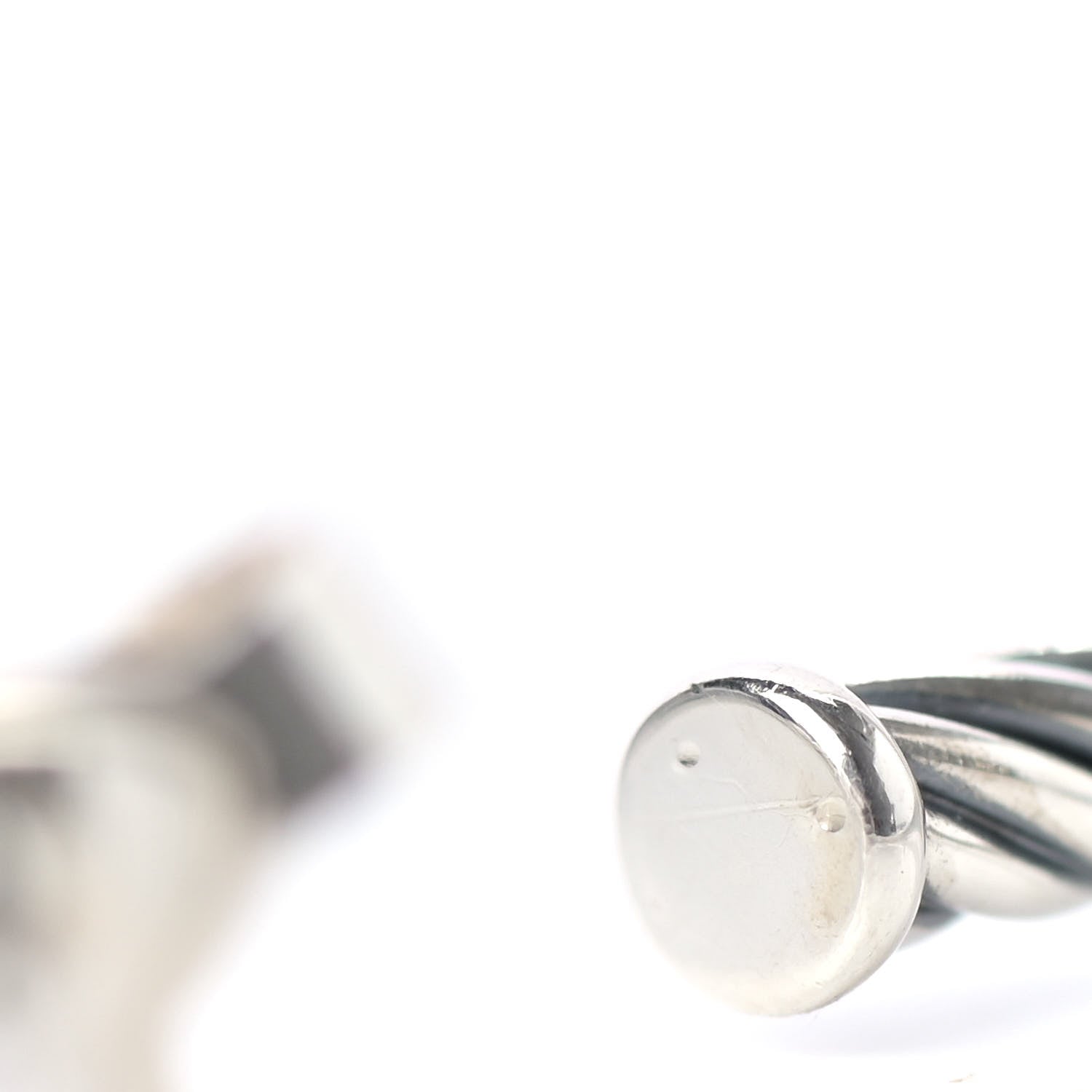 David Yurman Sterling Silver 14K Yellow Gold Medium Cable Classics Hoop Earrings 7 of 7