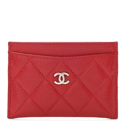 Chanel Caviar Quilted Card Holder Red 1 of 9