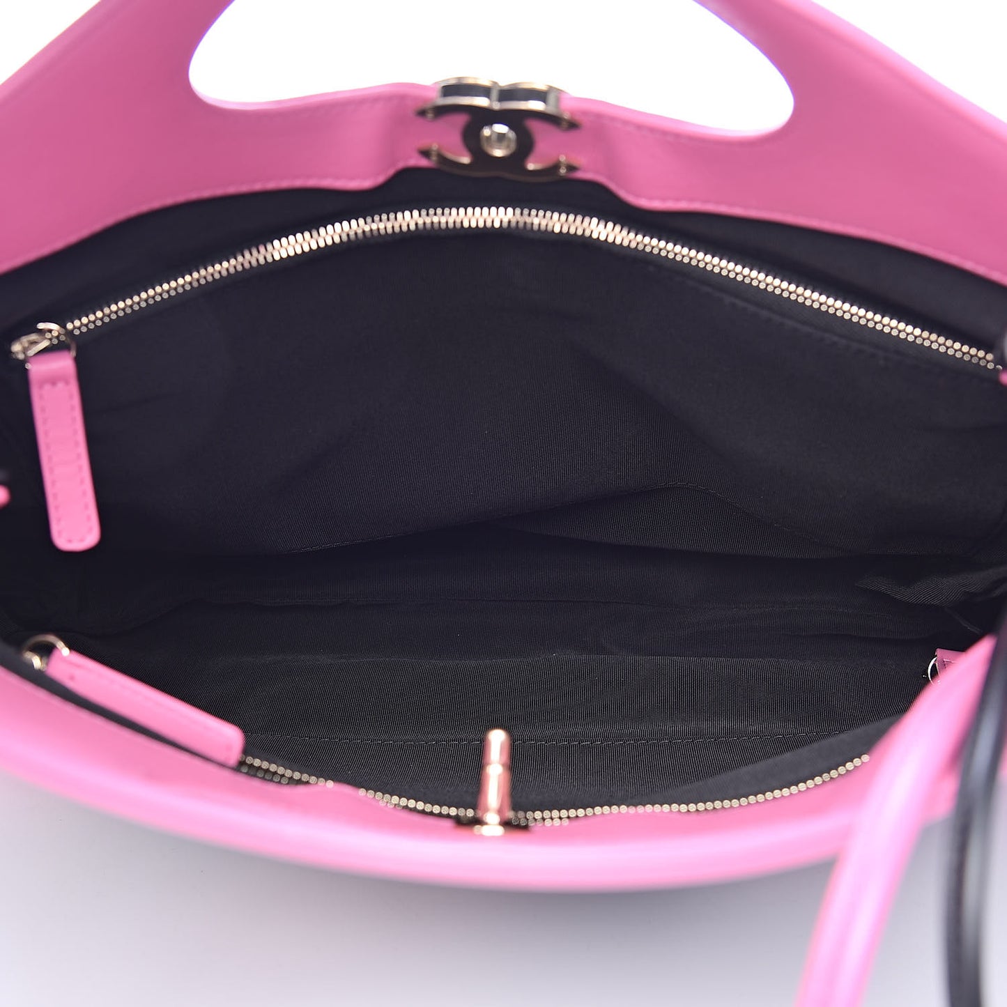 Patent Calfskin Canvas Printed Medium 31 Shopping Bag Pink