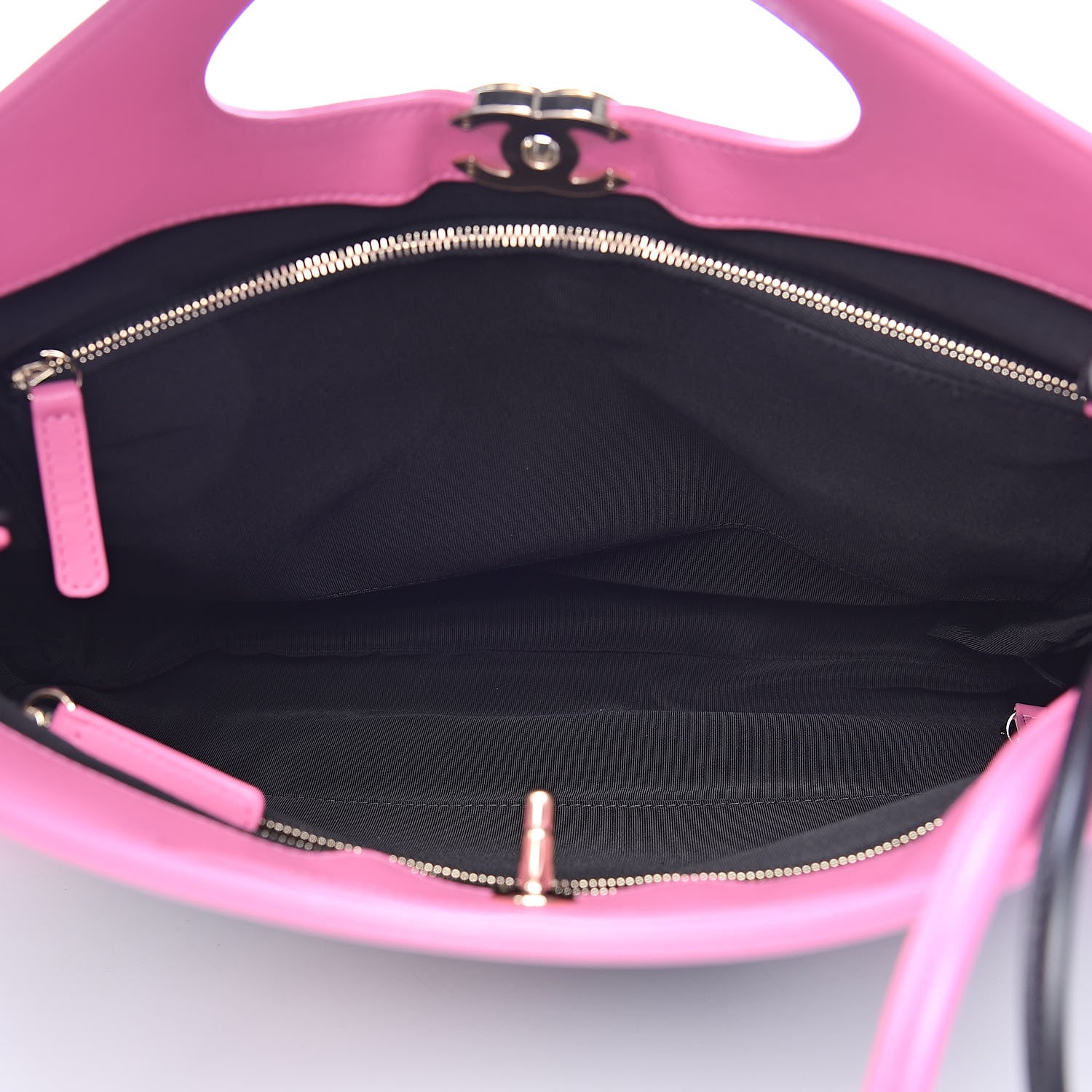 Chanel Patent Calfskin Canvas Printed Medium 31 Shopping Bag Pink 5 of 11