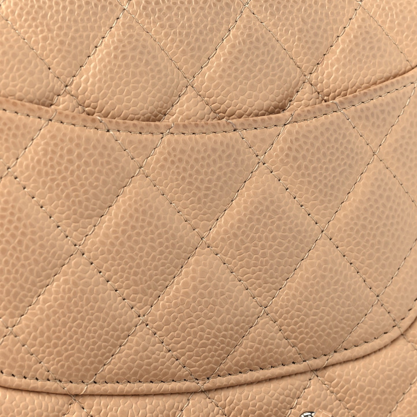 Caviar Quilted Wallet On Chain WOC Beige