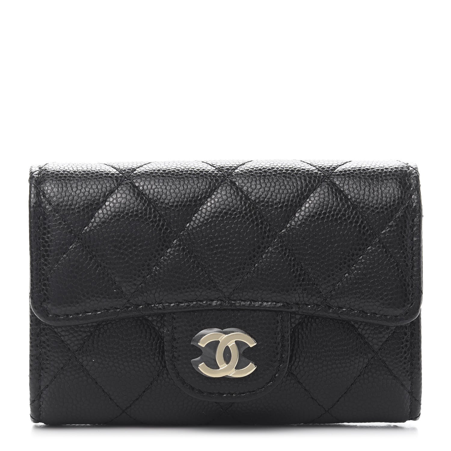 Chanel Caviar Quilted Classic 4 Key Holder Wallet Black 1 of 11