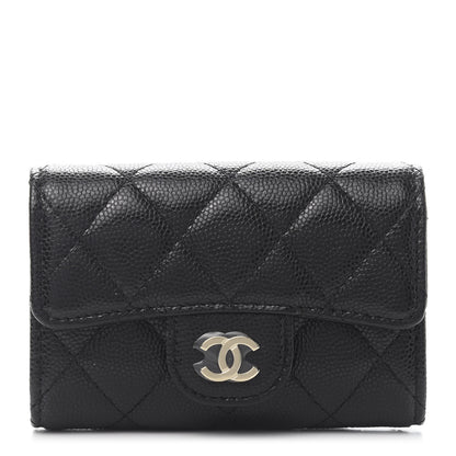 Chanel Caviar Quilted Classic 4 Key Holder Wallet Black 1 of 11