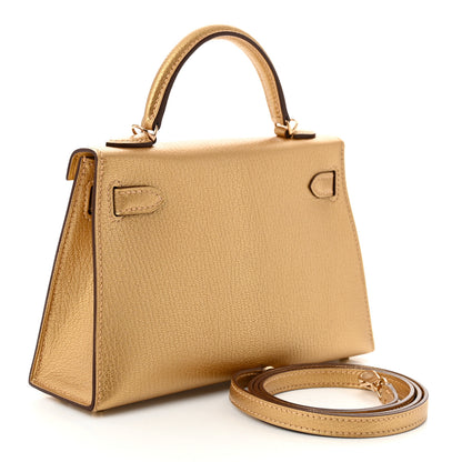 Hermes Metallic Chevre Chamkilight Mini Kelly Sellier 20 Dore 3 of 11