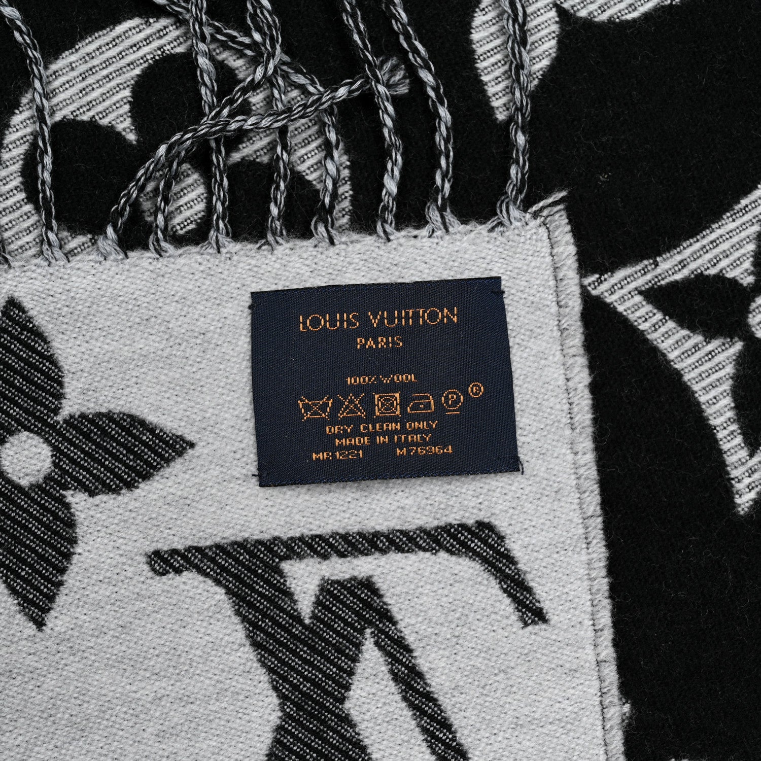 Louis Vuitton Wool Simply LV Scarf Black 3 of 3