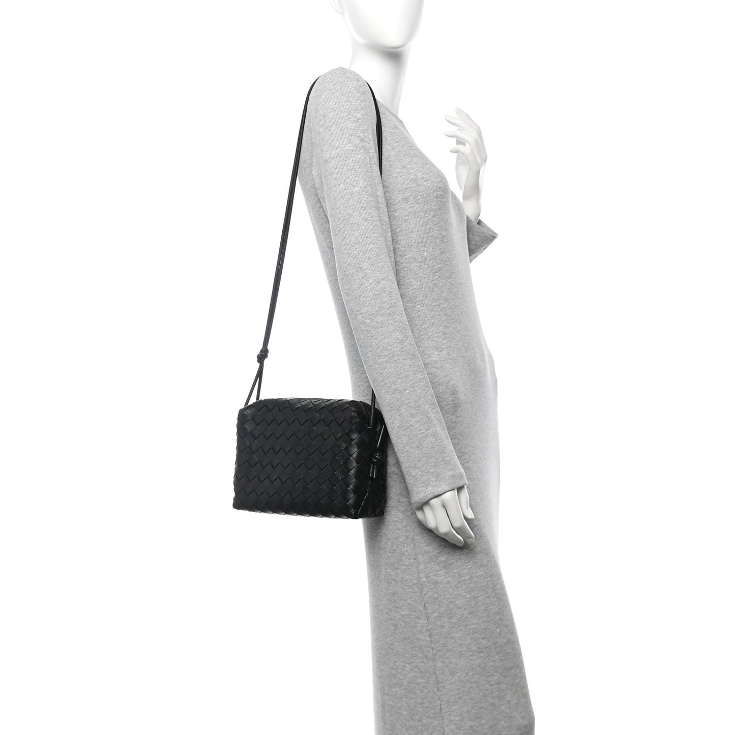 Nappa Intrecciato Small Loop Camera Bag Black