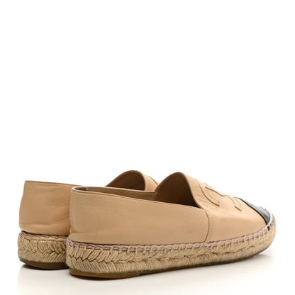 Chanel Lambskin CC Espadrilles 38 Beige Black 4 of 16