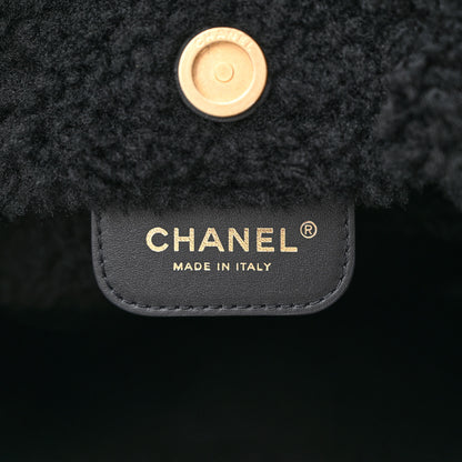 Chanel Shearling Aged Lambskin Quilted Small Chanel 22 Black 8 of 13
