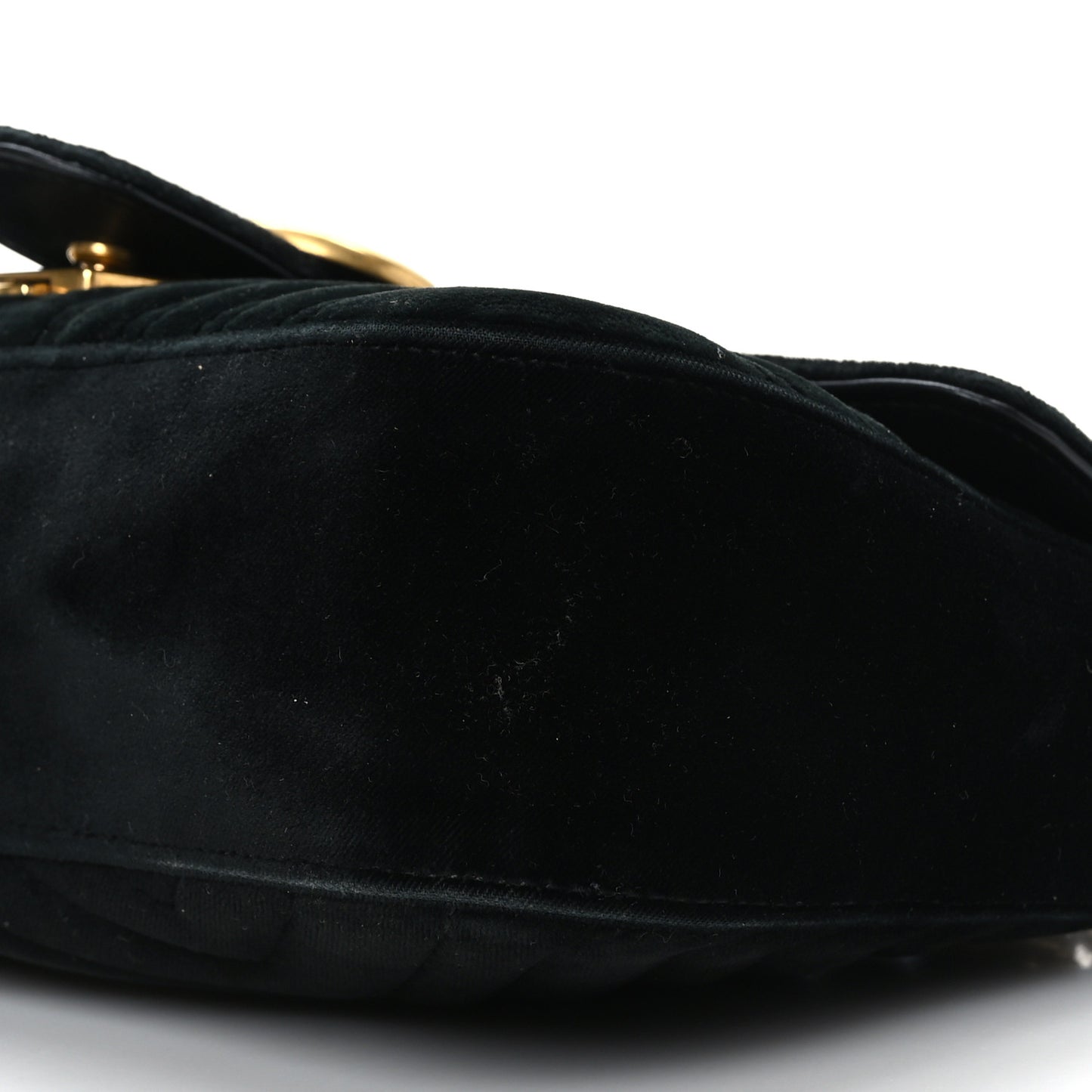 Velvet Matelasse Small GG Marmont Shoulder Bag Black