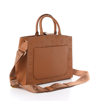 MCM Calfskin Ottomar Monogram Medium Essential Tote Cognac 2 of 8