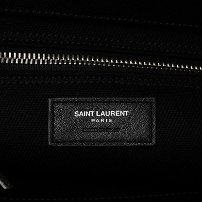 Saint Laurent Linen Calfskin Rive Gauche Tote Black 5 of 9