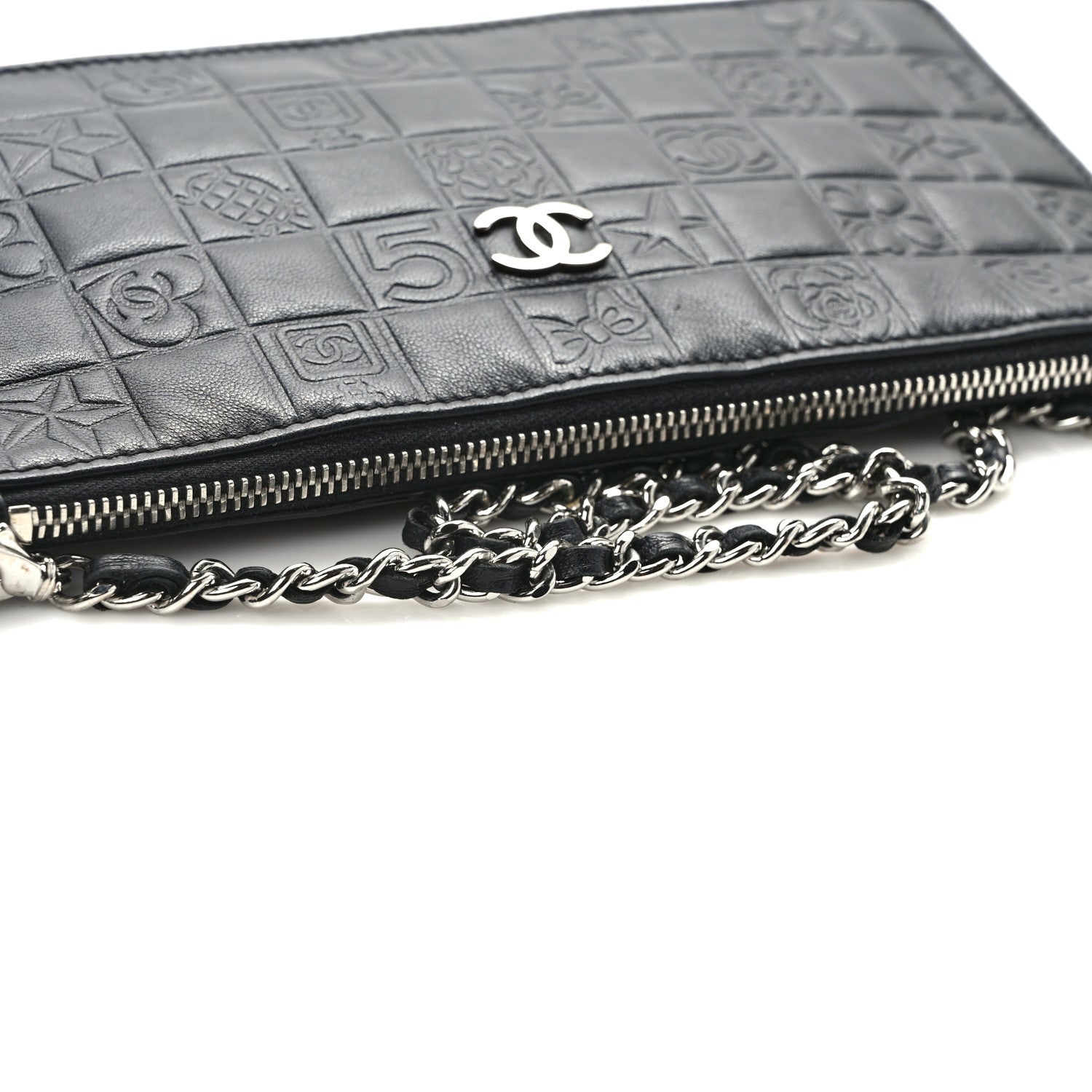 Chanel Lambskin Precious Symbols Pochette Black 9 of 11